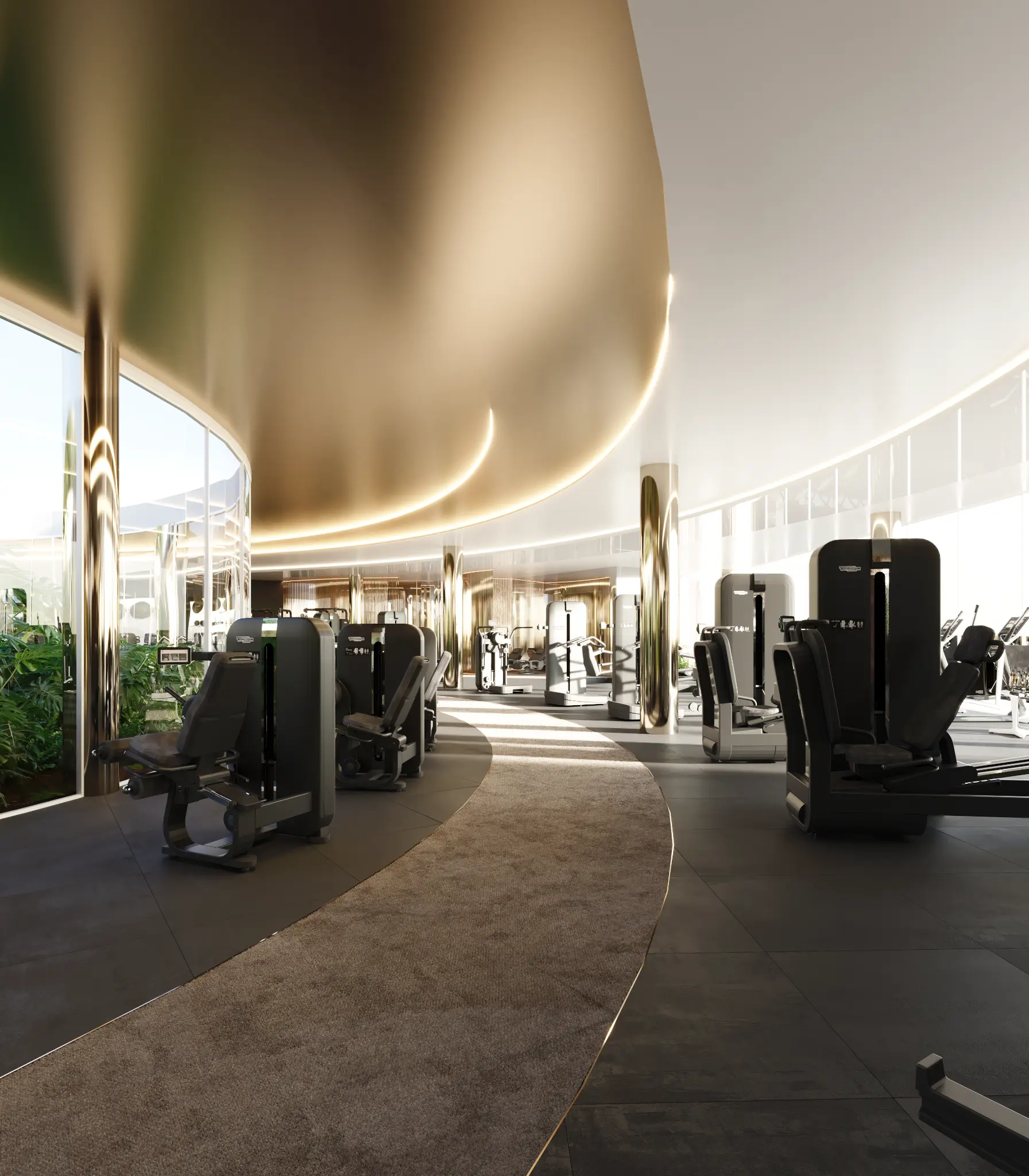 Athletic Club - Fitness Center com Design Dourado